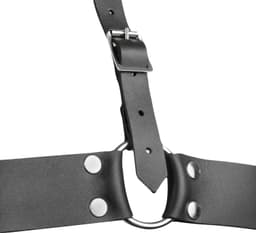 Rimba - Lederen Dames Borstharnas met Halsband - Zwart — thumbnail 5