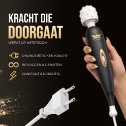 Pixey Exceed V2 - Extra Krachtige Wand Massager - 3.000-14.000 RPM - Netstroom - Zwart — thumbnail 4