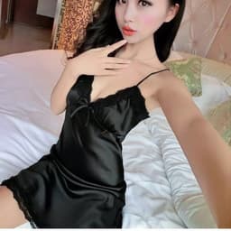 Satijnen Nachtjurkje Dames met Kant – Sexy Lingerie Nachthemd – Chemise met Spaghettibandjes – Zwart – One Size EU XS-M — thumbnail 3