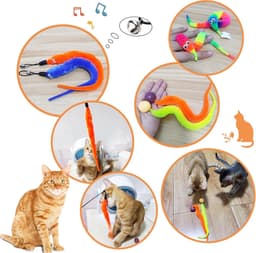 6 stuks magische wormen speelgoed, magische wormen, interactief kattenspeelgoed, grappig kattenspeelgoed, springbal, grappig interactief kattenspeelgoed, verschillende kleuren (B) — thumbnail 2