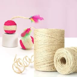 Interactief speelgoed met veren, 4 stuks à 6,5 cm diameter, sisal ballen, grappig kras- en bewegingsspel, bevordert de beweging, ideaal voor gebruik binnenshuis. — thumbnail 3