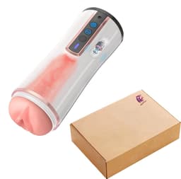 JustFun Masturbator Automatisch - 10 Vibratiestanden - Blowjob Simulator - Sex Toys voor Mannen - Pocket Pussy - Wit — thumbnail 5