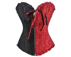 Burlesque Bustier Corset Top met Rits en Kanten