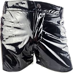 BamBella ® - Shorts - Maat l/XL - Datex Zwart korte broek SM kleding BDSM erotische heren kleding — thumbnail 1