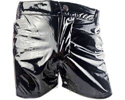 BamBella ® - Shorts - Maat l/XL - Datex Zwart korte broek SM kleding BDSM erotische heren kleding