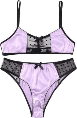 Heren Lingerie Set Satijn BH en Sissy Panties Nachtkleding ondergoed M-3XL — thumbnail 5