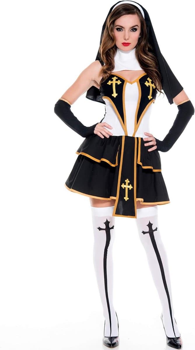 Verleidelijk Nonnenkostuum voor Dames: Sexy Halloween Cosplay Jurk — afbeelding 1