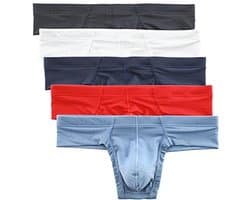 Heren Ondergoed Slips - Zachte Ademende Onderbroek lage Taille Trunks Pack