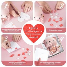 Romantische teddybeer met geconserveerde roos en hartvormige halsketting - Perfect cadeau voor Valentijnsdag, Moederdag en bruiloften — thumbnail 5