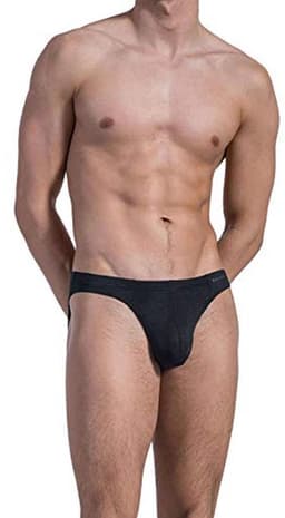 Zwart herenslip M van semi-transparante microvezel met hoog uitgesneden pijpen — thumbnail 2