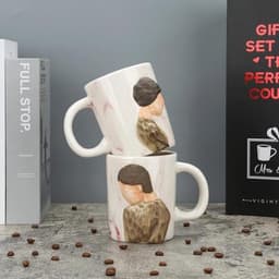 Romantische koffiekopjes set voor koppels - 400 ml, perfect voor Valentijnsdag, bruiloften en verjaardagen — thumbnail 3