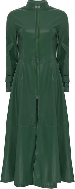 Lange PVC Lakleren Trenchcoat Jas voor Dames en Heren - Strakke Party Kostuum — thumbnail 1