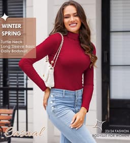 Dames Body met Lange Mouwen en Opstaande Kraag - Sexy Bodysuit — thumbnail 5