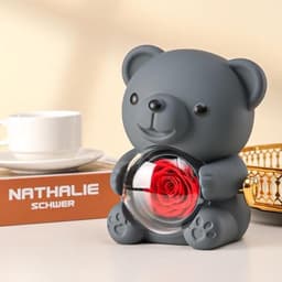 Romantische teddybeer met roos en verborgen sieradendoosje - uniek cadeau voor haar - Valentijnsdag, Moederdag, bruiloften en jubilea — thumbnail 3