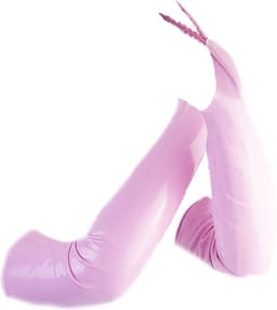 BamBella ® Handschoenen - Maat S/M - Datex (Mix latex en stof ) Sexy Roze Glans lak — thumbnail 4