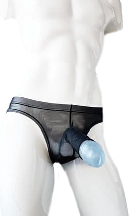 BamBella® Slip open kruis kant voor mannen - L/XL - doorzichtig Erotische Sexy Lingerie Heren - Zwart mannen ondergoed slip — thumbnail 1