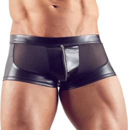 Uitdagende Wetlook Short met Netstof Stukken — thumbnail 1