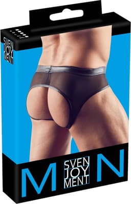 Wetlook Slip Met Open Achterkant - Zwart — thumbnail 3