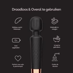 Eva® Personal Massager - Magic Wand - Vibrator voor Vrouwen - Krachtige Clitoris Stimulator - 75% Intensere Stimulatie - 20 Standen - Fluisterstil - Sex Toys voor Vrouwen - Seksspeeltjes - Cadeau voor Vrouw - Sensuele Audio - Obsidian Black — thumbnail 2