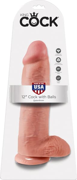 Pipedream King Cock realistische dildo Cock - With Ballskin beige - 12 inch — thumbnail 4
