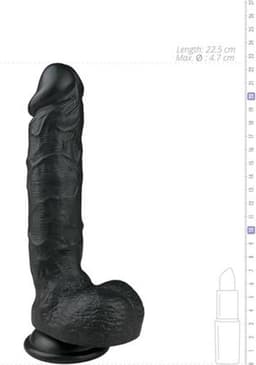 EasyToys - Realistische Dildo met Balzak - Dildo met Zuignap - 22,5 cm - Dildo's - Sex Toys voor Vrouwen en Mannen - Zwart — thumbnail 7