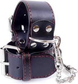 Bossoftoys - Handcuffs - Handboeien  - met Studs - Wristcuffs - 4 Cm - Red Line - 33-00115 — thumbnail 4