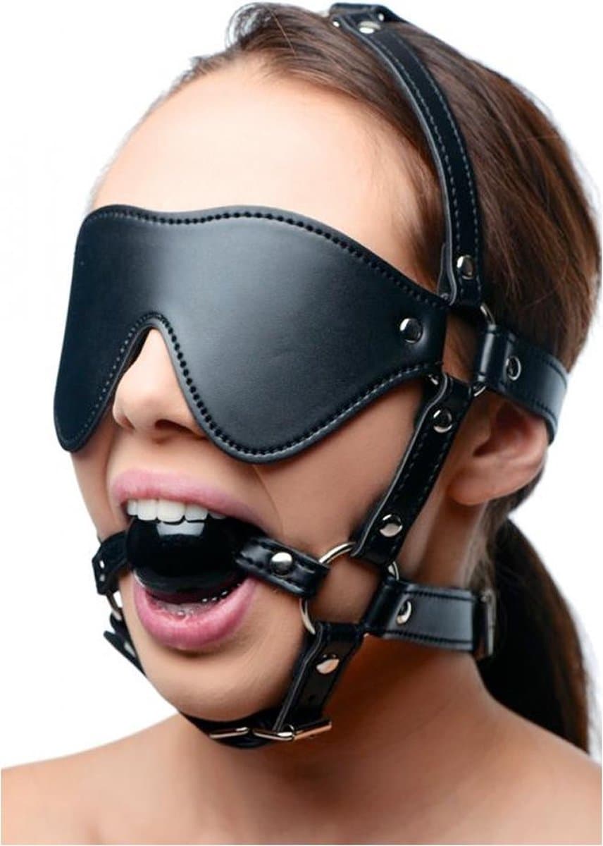 Kunstleren Masker Met Ball Gag — afbeelding 1