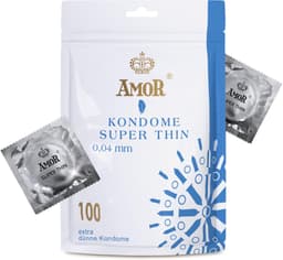 AMOR premium Thin Condooms, extra dunne, 0.04 mm, Ø 53 mm, 100 stuks — thumbnail 1
