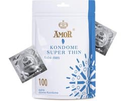 AMOR premium Thin Condooms, extra dunne, 0.04 mm, Ø 53 mm, 100 stuks