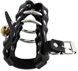 Smart Moves - Penis Trap met Metalen Ringen en Hangslotje - Zwart — thumbnail 5