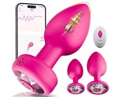 Luxe Vibrerende Buttplug Set – App Bestuurbaar – Anaal Plug