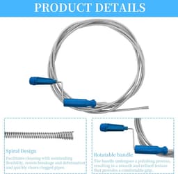 Pipe cleaning spiral 6 mm x 5 m, drain cleaner spiral (blue, 5 m) - ShopVlot — thumbnail 4