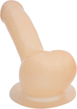 Latex mouw met glans en scrotum - semi-transparant - voor latex kleding - optimale stimulatie - ShopVlot — thumbnail 4