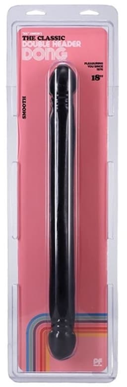 Doc Johnson Built In America dubbele dildo Smooth Double Header, 18 zwart - 44,96 cm — thumbnail 3