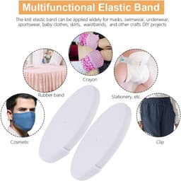 Elastiek, 1 cm breed, 10 m lang, elastisch voor taille en broeken, elastische band om te naaien, wit breed elastiek voor kleding en creatieve doe-het-zelfwerkzaamheden — thumbnail 4