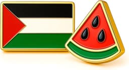 Palestina en Pasteque Pins Set | Pin Free Palestina | Palestijnse Vlag Palestijnse Palestijnse Vlag Pins | Accessoires voor Crocs en Rugzak | Duurzaam Emaille | Vergulde Sieraden — thumbnail 1