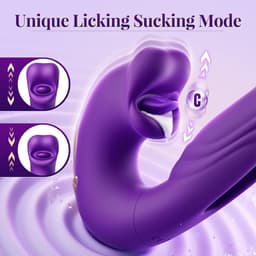 Vibrator voor vrouwen - Tweede generatieVibrators - Clitoris- en G-spotstimulator - 3-in-1 vibrator - Zuig- en drukfunctie - Inbrengbare dildo — thumbnail 4
