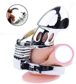 Lustytoys - Verstelbare Peniskooi - Kuisheidskooi voor Mannen - Chastity Cage for Men - Metalen kuisheidskooi - Penis Kooi voor Mannen - Extreme pikkooi — thumbnail 3