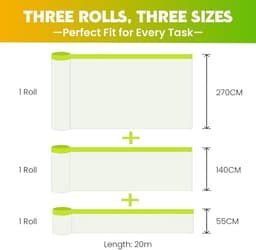 Afdekfolie plakband met folie 3 verpakkingen groen 55cm+140cm+270cm — thumbnail 2