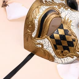 Venetiaans masker voor heren, halfmasker: retro kostuum, maskerade, Venetië, oogmasker, vintage, licht, aangenaam kostuum, masker voor maskerade, gemaskerd bal, gemaskerd fantôme van de opera — thumbnail 5