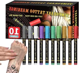 Body Paint Markers - Make-up Pennen Huid Markers - Cosplay en Halloween - Aanpasbare Lijncontrole - 10 Kleuren - Multicolor — thumbnail 1