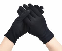 Katoenen handschoenen Zwart L - 4Stuks/2Paar Beschermende Handschoenen - Gezondheidszorg - Ziekenhuis - Beauty Center - Kapper - Salon Spa Tattoo – Jewelry - Eczeem - Allergie - Handcrème - Juweliers - Munt handschoen — thumbnail 4