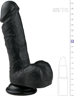 EasyToys - Realistische Dildo met Balzak - Inclusief Zuignap - Dildo's - Dildo met Zuignap - 17,5 cm - Zwart — thumbnail 5