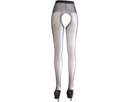 Cottelli Collection – Open Kruis Panty met Versterkte Taille Band voor een Sensuele Uitdaging – Maat XS – Zwart