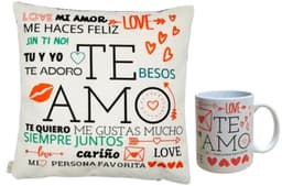 Romantische cadeaus voor koppels - Kussen en Mok met Liefdesboodschappen - Originele Geschenken voor Valentijnsdag, Verjaardag en Jubileum — thumbnail 2