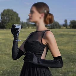Lange dames handschoenen - extra lange satijnen stretch satijnen handschoenen - vintage feest dameshandschoenen - bruidshandschoenen - geschikt voor bruiden bruiloft opera theekransje — thumbnail 3