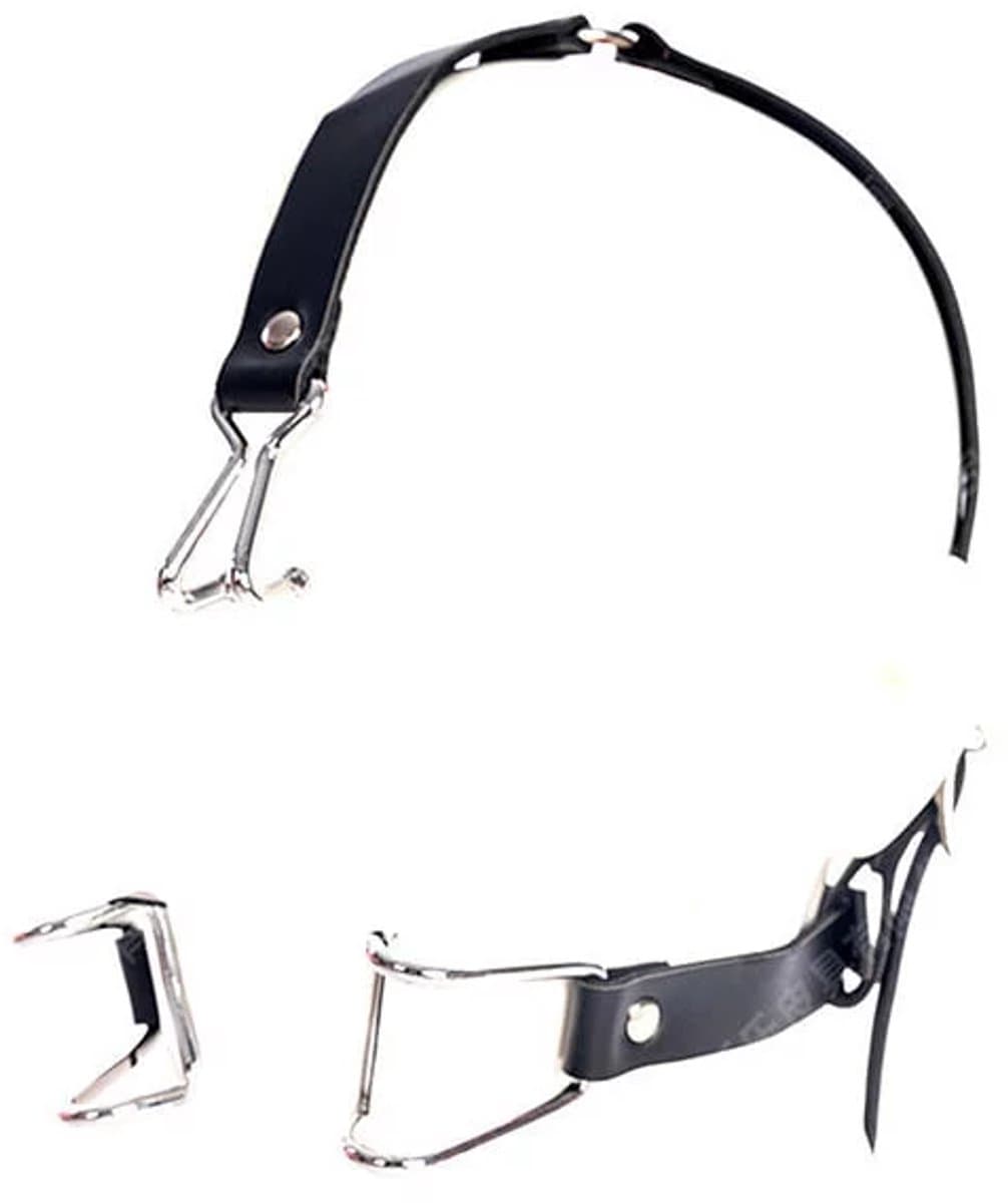 Mond- en neus haken (leer afwerking) - BDSM - extreme - sextoys — afbeelding 1