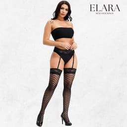 Elara Evelora – Sexy Jarretel Gordel met Kousen – 2-Delige Lingerieset – Verleidelijke Netkousen met Kant – S t/m XL – Dames Lingerie — thumbnail 7
