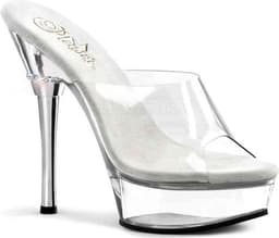 Pleaser - ALLURE601 Muiltjes met hak - US 13 - 44 Shoes - Transparant/Zilverkleurig — thumbnail 1