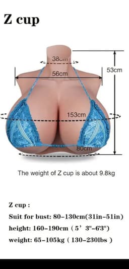 Siliconen Borsten-Big Boobs- Cup Z- Nep Borsten- travestiet- nep Borsten- Crossdresser — thumbnail 4